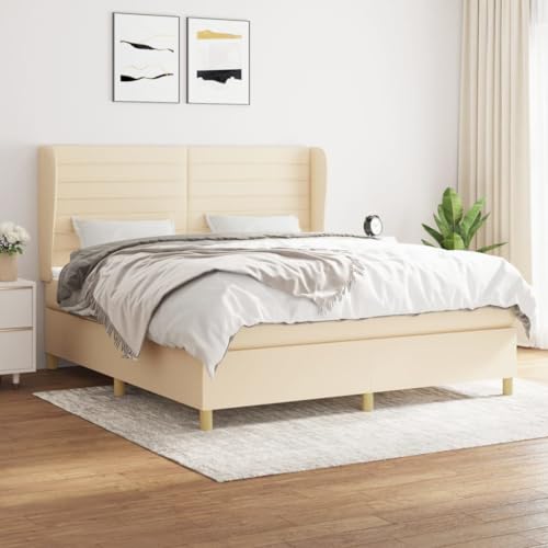 DYRJDJWIDHW metallbett Bed betten lattenrosteBoxspringbett mit Matratze Taupe 90x200 cm StoffGeeignet für Schlafzimmer von DYRJDJWIDHW