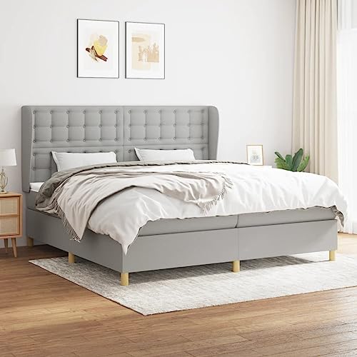 DYRJDJWIDHW metallbett Bed bettrahmen futonbettBoxspringbett mit Matratze Rosa 180x200 cm SamtGeeignet für Schlafzimmer von DYRJDJWIDHW