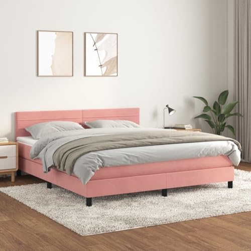 DYRJDJWIDHW metallbett Bed lattenroste bettgestellBoxspringbett mit Matratze Blau 80x200 cm StoffGeeignet für Schlafzimmer von DYRJDJWIDHW