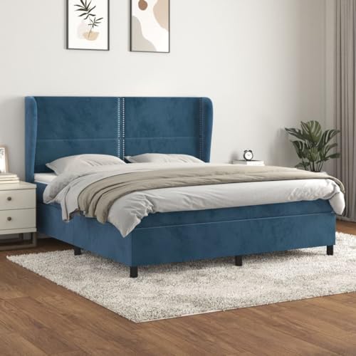 DYRJDJWIDHW metallbett Bett futonbett bettrahmenBoxspringbett mit Matratze Schwarz 140x200 cm StoffGeeignet für Schlafzimmer von DYRJDJWIDHW
