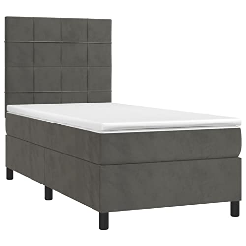 DYRJDJWIDHW metallbett Bett lattenroste bedBoxspringbett mit Matratze Schwarz 100x200 cm SamtGeeignet für Schlafzimmer von DYRJDJWIDHW
