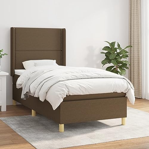 DYRJDJWIDHW metallbett betten lattenroste Bed frameBoxspringbett mit Matratze Taupe 180x200 cm StoffGeeignet für Schlafzimmer von DYRJDJWIDHW