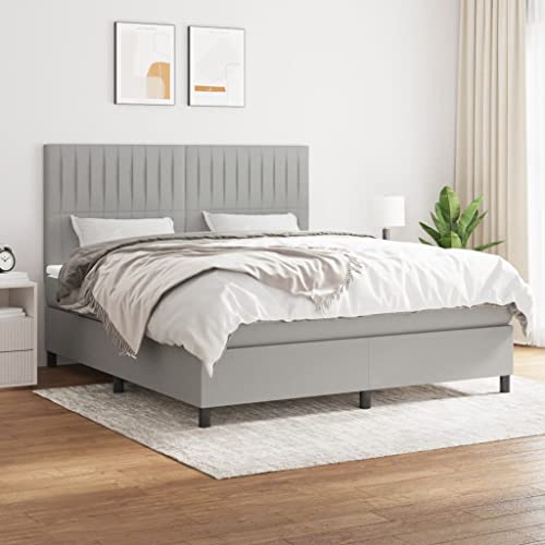 DYRJDJWIDHW metallbett bettgestell Bett bedBoxspringbett mit Matratze & LED Taupe 90x200 cm StoffGeeignet für Schlafzimmer von DYRJDJWIDHW