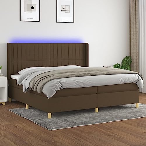 DYRJDJWIDHW metallbett bettrahmen Bed futonbettBoxspringbett mit Matratze & LED Rosa 90x190 cm SamtGeeignet für Schlafzimmer von DYRJDJWIDHW