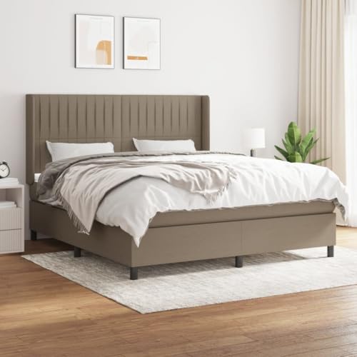 DYRJDJWIDHW metallbett bettrahmen kopfteil Bett bettgestellBoxspringbett mit Matratze & LED Dunkelblau 100x200 cm SamtGeeignet für Schlafzimmer von DYRJDJWIDHW