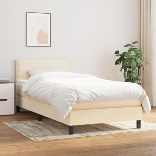DYRJDJWIDHW metallbett futonbett Bed bettBoxspringbett mit Matratze Blau 140x200 cm StoffGeeignet für Schlafzimmer von DYRJDJWIDHW