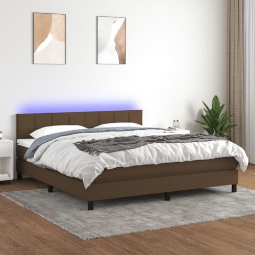 DYRJDJWIDHW metallbett futonbett kopfteil Bett lattenrosteBoxspringbett mit Matratze Rosa 160x200 cm SamtGeeignet für Schlafzimmer von DYRJDJWIDHW