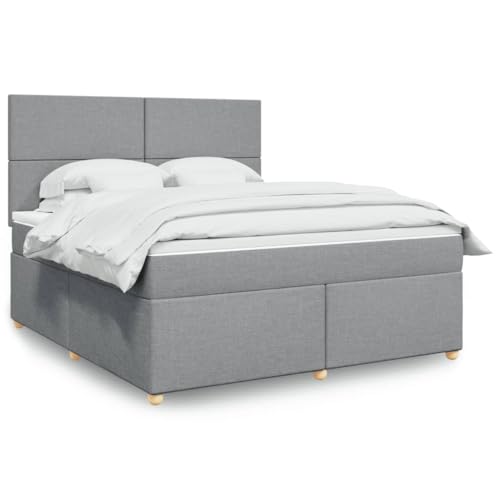 DYRJDJWIDHW metallbett lattenroste Bed Frame bettBoxspringbett mit Matratze Blau 200x200 cm StoffGeeignet für Schlafzimmer von DYRJDJWIDHW