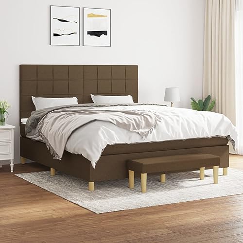 DYRJDJWIDHW metallbett lattenroste Bett bettrahmenBoxspringbett mit Matratze & LED Blau 120x200 cm StoffGeeignet für Schlafzimmer von DYRJDJWIDHW