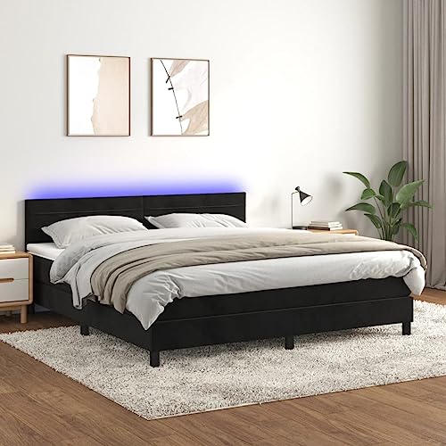 DYRJDJWIDHW metallbett lattenroste Bett futonbettBoxspringbett mit Matratze Rosa 80x200 cm SamtGeeignet für Schlafzimmer von DYRJDJWIDHW