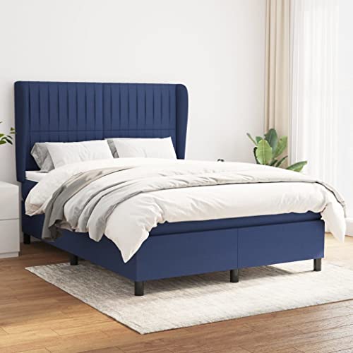DYRJDJWIDHW metallbett lattenroste betten, bettrahmen futonbettBoxspringbett mit Matratze Schwarz 140x200 cm StoffGeeignet für Schlafzimmer von DYRJDJWIDHW