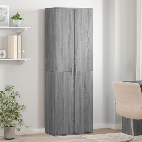 Highboard Grau Sonoma 60x35x180 cm Holzwerkstoff Schrank mit Stauraum. Schlafzimmer Wohnzimmer Möbel. Elegantes Design. Langlebiges Material. Einfache Reinigung von DYRJDJWIDHW