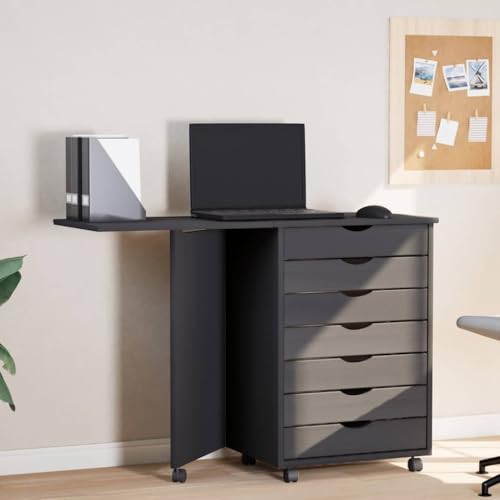 Rollschrank mit Schreibtisch Moss Grau Massivholz Kiefer 7 Schubladen Klapptisch Büromöbel Home Office Arbeitszimmer Wohnzimmer Schlafzimmer Mobiler Aktenschrank Rollschrank mit Schreibtisch Moss Grau Massivholz Kiefer 7 Schubladen Klapptisch Büromöbel Home Office Arbeitszimmer Wohnzimmer Schlafzimmer Mobiler Aktenschrank von DYRJDJWIDHW