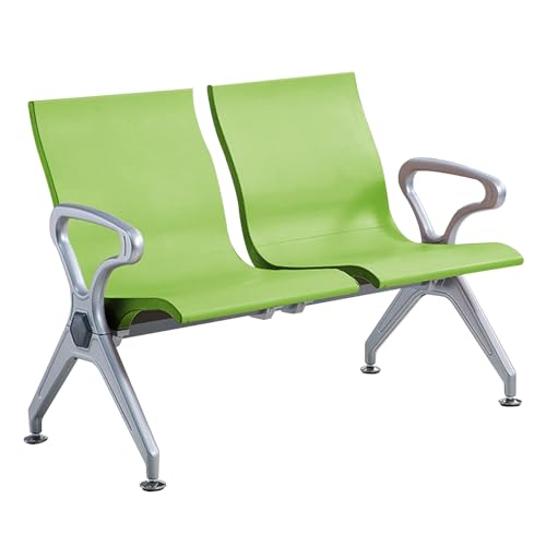 DYUNCZ 2-Sitzer Wartebank Airport, Empfangsstühle, Bürobanken, Lobbybank aus PU-Leder, für Büro, Bank, Krankenhaus, Schule, Friseursalon, Flughafen(Green) von DYUNCZ
