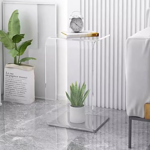 DYUNCZ 21,6/23,6/25,5 Zoll Acryl Beistelltisch – Acrylglas Tisch, C-förmiger Acryl-Beistelltisch, Durchsichtiger Beistelltisch, Moderner Dekorativer Beistelltisch(Clear,65cm/25.5") von DYUNCZ
