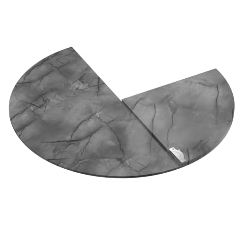 DYUNCZ Graue Klappbare Runde Tischplatte (120–180 cm Durchmesser), Tischplatte Holz, Platzsparender, Ohne Tischbeine(160cm/63) von DYUNCZ