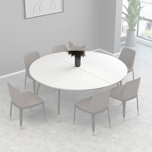 DYUNCZ Klappbare Runde Tischplatte, Zweifach Klappbare Tischplatte, Platzsparende Runde Holztischplatte, Klappbarer Esstisch, Ohne Tischbeine(White,80cm/31.5") von DYUNCZ