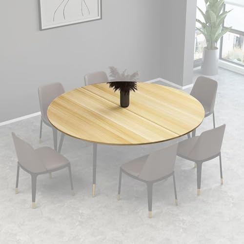 DYUNCZ Klappbare Runde Tischplatte, Zweifach Klappbare Tischplatte, Platzsparende Runde Holztischplatte, Klappbarer Esstisch, Ohne Tischbeine(Yellow,80cm/31.5") von DYUNCZ
