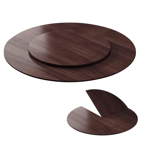 DYUNCZ Klappbare Runde Tischplatte mit Abnehmbarer Drehplatte, 360° Drehbar, Tischplatte Rund, Klapptisch Ohne Beine, für Esszimmer im Garten(Brown,150cm/59) von DYUNCZ