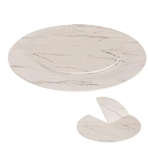 DYUNCZ Klappbare Runde Tischplatte mit Abnehmbarer Drehplatte, 360° Drehbar, Tischplatte Rund, Klapptisch Ohne Beine, für Esszimmer im Garten(White,160cm/63) von DYUNCZ