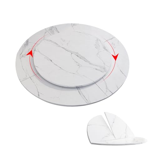 DYUNCZ Klappbare Runde Tischplatte mit Drehteller, Runde Tischplatte aus Holz, Ohne Tischbeine, für die Küche(110cm/43) von DYUNCZ