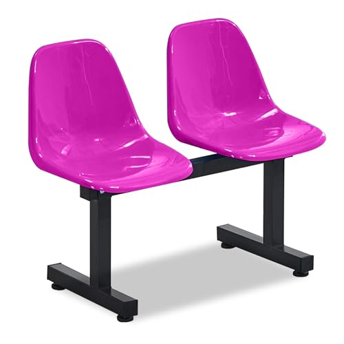 DYUNCZ Kunststoff-Außenbank, 2-Sitzer-Wartezimmerstuhl, Kunststoff-Reihenstuhl, für Flughafen, Bank, Krankenhaus, Salon, Basketballplatz, Schule(Purple) von DYUNCZ