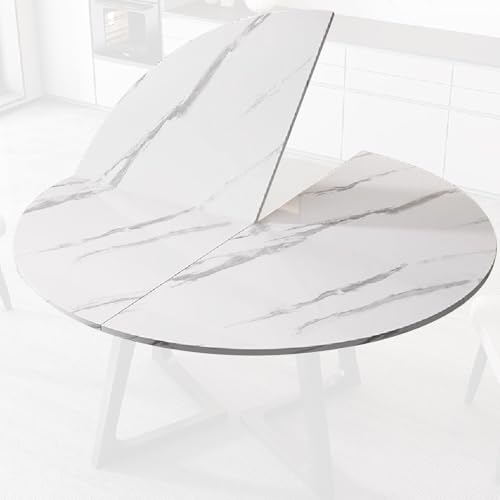 DYUNCZ Runde Tischplatte 120–180 cm, 4-Punkt-Klapptischplatte, Foldable Table, Tischplattenersatz, Ohne Tischbeine, für Bankette, Küchen, Esszimmer(120cm) von DYUNCZ
