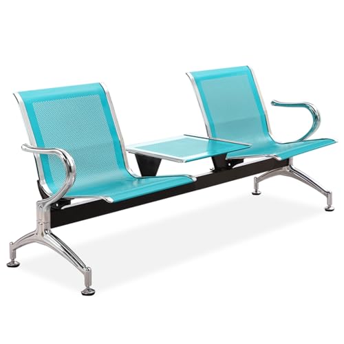 DYUNCZ Sitzbank für Wartezimmer, Wartebank Airport, 2-Sitzer-Bürostühle mit Tisch und Armlehnen, für Büro, Bank, Krankenhaus, Schule, Friseursalon, Flughafen(Green) von DYUNCZ