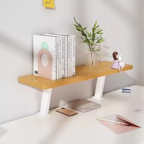 DYUNCZ Tischregal, Schreibtisch Regalaufsatz, Clamp-on Schreibtisch Organizer, Klemmbasis, Verstellbarer Schreibtisch-Erweiterungs-Beistelltisch, Aufbewahrungsregal(Walnut,60cm/23.6") von DYUNCZ