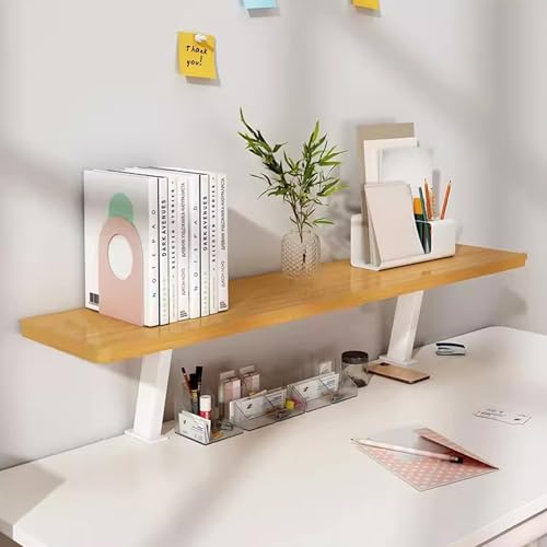 DYUNCZ Tischregal, Schreibtisch Regalaufsatz, Clamp-on Schreibtisch Organizer, Klemmbasis, Verstellbarer Schreibtisch-Erweiterungs-Beistelltisch, Aufbewahrungsregal(Walnut,80cm/31.5") von DYUNCZ