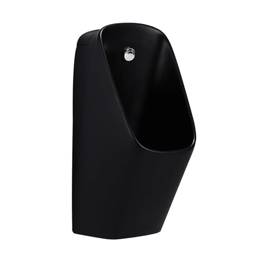 DYUNCZ Wand Urinal für Herren mit Automatischer Induktionsspülung, Keramik-Urinale, für Hotels, Einkaufszentren, Schulen und Öffentliche Toiletten(Black) von DYUNCZ