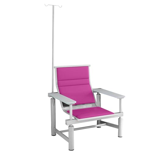 Einzel-infusionsstuhl mit Verstellbarem Infusionsständer und Armlehnen, Medizinischer Phlebotomiestuhl, Klinik- und Empfangsstuhl, für Klinik, Krankenhaus(Pink) von DYUNCZ