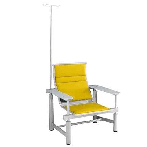 Einzel-infusionsstuhl mit Verstellbarem Infusionsständer und Armlehnen, Medizinischer Phlebotomiestuhl, Klinik- und Empfangsstuhl, für Klinik, Krankenhaus(Yellow) von DYUNCZ