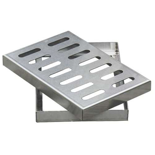 Quadratische Ablaufgitter, Ablaufgitter und Rahmen aus Edelstahl 304, Abnehmbare Schachtabdeckung, Regenwassergitter, für Betonböden(20x30x2cm) von DYUNCZ
