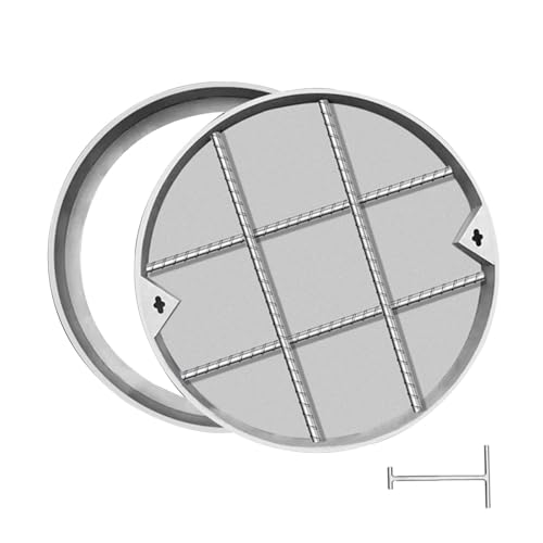 Runder Unsichtbarer Kanaldeckel mit Haken, Deckel für Klärgruben, Schachtabdeckung und Rahmen aus Edelstahl 304, für Parks, Straßen und Gehwege(80x5cm/31.5x2") von DYUNCZ