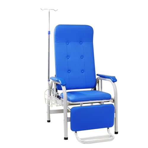 Vollständig Verstellbarer Empfangsstühle, Infusionsstuhl aus Leder mit Verstellbarem Infusionsständer, Armlehne, Fußstütze und Seitlichem Ablagekorb von DYUNCZ