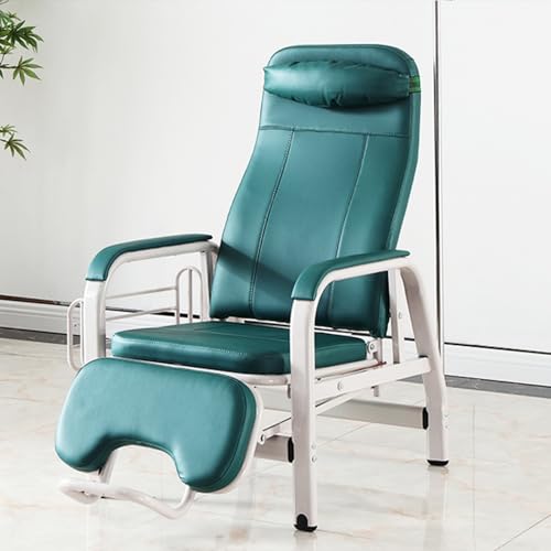 Wartezimmerstühle, Blutentnahmestuhl mit Verstellbarer Rückenlehne und Stahlrahmen, Einzel-infusionsstuhl Blutentnahmestuhl mit Infusionsständer, für Kliniken(Green) von DYUNCZ