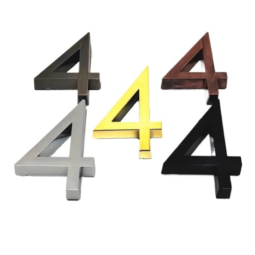 0123456789 Modern Plaque Door Number House Letter Hotel Address Digits Sticker Plate Sign ABS Plastic(Silver Color 6cm,Letter A) von DYYEUAVT