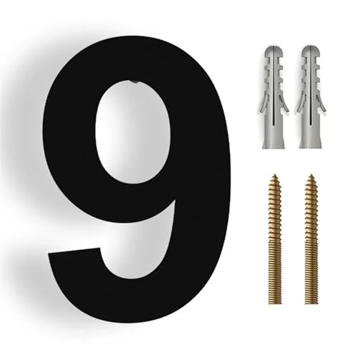 15/20/25/30cm Stainless Steel House Number Silver Address Sign 0-9 Huisnummer Outdoor Numbers Home Numeros Casa Exterior Big(Black No.9,20cm) von DYYEUAVT