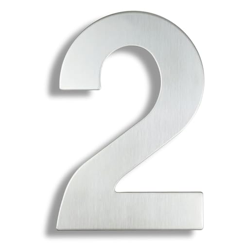 15/20/25/30cm Stainless Steel House Number Silver Address Sign 0-9 Huisnummer Outdoor Numbers Home Numeros Casa Exterior Big(Silver No.2,15cm) von DYYEUAVT