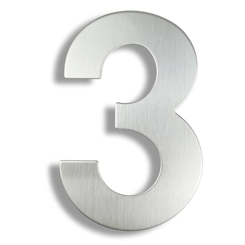 15/20/25/30cm Stainless Steel House Number Silver Address Sign 0-9 Huisnummer Outdoor Numbers Home Numeros Casa Exterior Big(Silver No.3,20cm) von DYYEUAVT