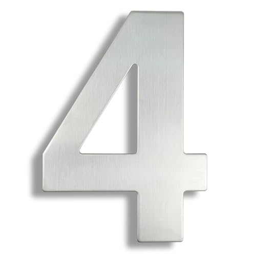 15/20/25/30cm Stainless Steel House Number Silver Address Sign 0-9 Huisnummer Outdoor Numbers Home Numeros Casa Exterior Big(Silver No.4,20cm) von DYYEUAVT