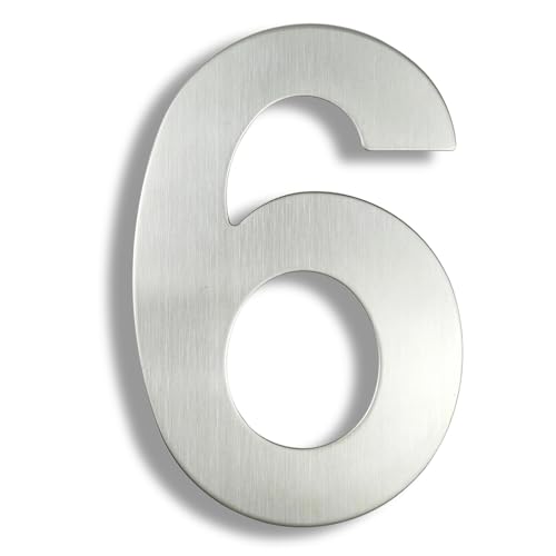 15/20/25/30cm Stainless Steel House Number Silver Address Sign 0-9 Huisnummer Outdoor Numbers Home Numeros Casa Exterior Big(Silver No.6,25cm) von DYYEUAVT