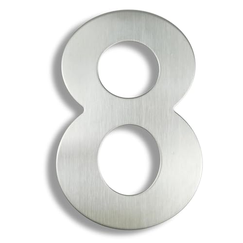 15/20/25/30cm Stainless Steel House Number Silver Address Sign 0-9 Huisnummer Outdoor Numbers Home Numeros Casa Exterior Big(Silver No.8,15cm) von DYYEUAVT