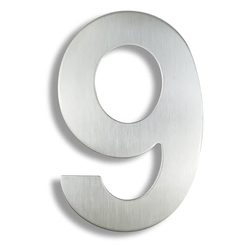 15/20/25/30cm Stainless Steel House Number Silver Address Sign 0-9 Huisnummer Outdoor Numbers Home Numeros Casa Exterior Big(Silver No.9,20cm) von DYYEUAVT