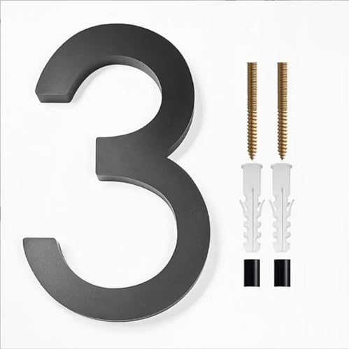 15cm House Number Outdoor Letters Digital 0-9 Door Alphabet Exterior 6 Inches Numbers Address Plaque Signs On(Black-3) von DYYEUAVT