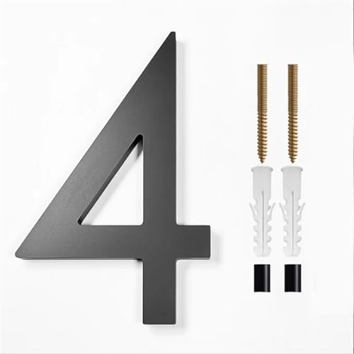 15cm House Number Outdoor Letters Digital 0-9 Door Alphabet Exterior 6 Inches Numbers Address Plaque Signs On(Black-4) von DYYEUAVT