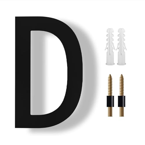 15cm House Number Outdoor Letters Digital 0-9 Door Alphabet Exterior 6 Inches Numbers Address Plaque Signs On(Black-D) von DYYEUAVT