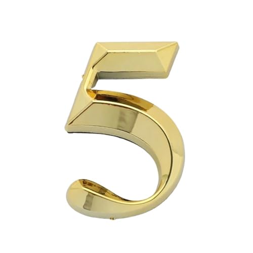 1pc Height 5cm Golden Home Sticker Address Door Label Gold Modern House Number 0-9 Hotel Apartment Plate(N5) von DYYEUAVT