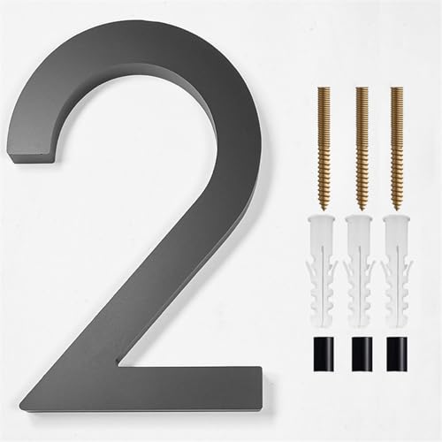 200mm Floating Outdoor House Number Modern Signs Extra Large Black Apartment Address Mailbox Plate Exterior(2,150mm(5.9inch)) von DYYEUAVT